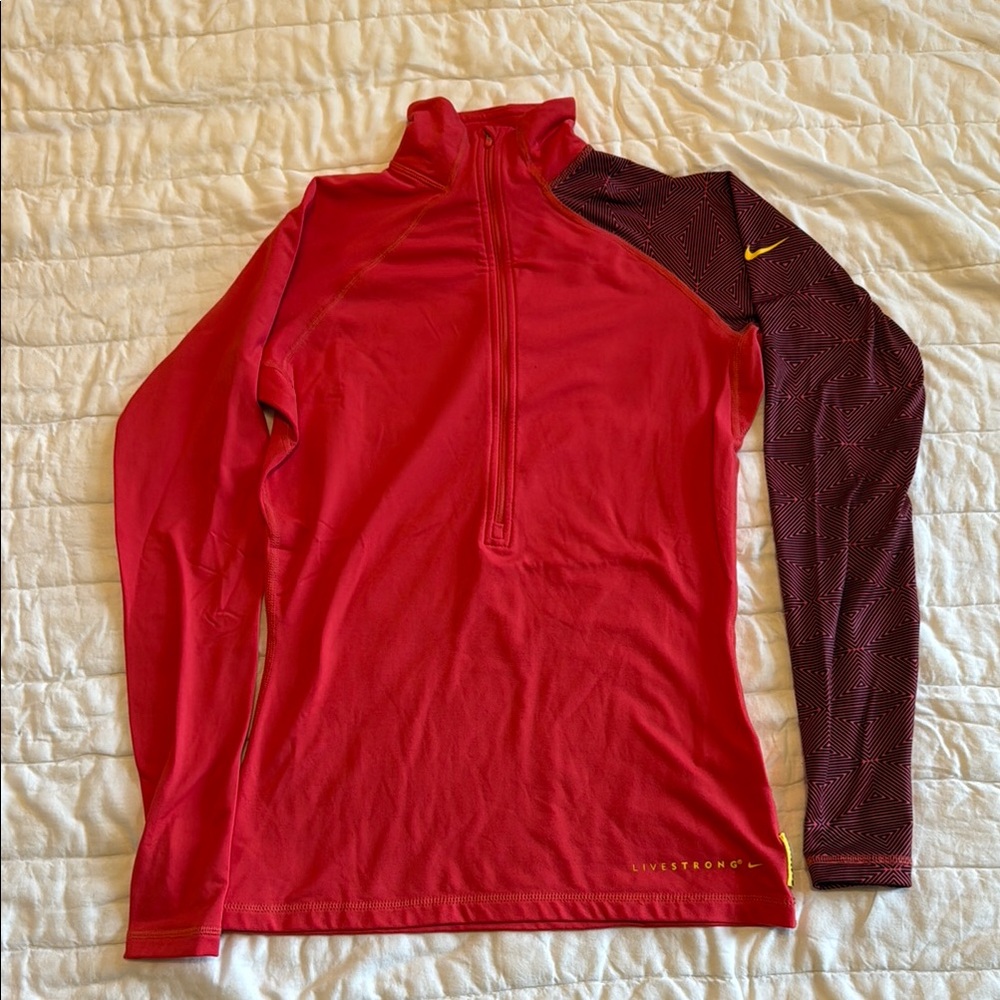 Nike Red and Black Long Sleeve Pullover